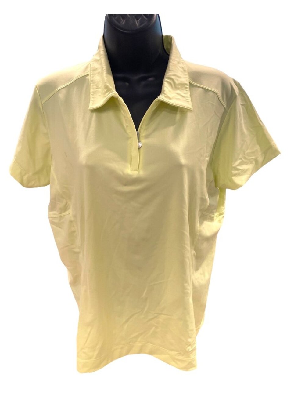 Nike Golf Medium Yellow Short Sleeve Collared Polo Shirt Fit Dry Vented